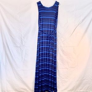 Old Navy maternity maxi dress, medium, blue stripe
